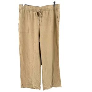 NEW GAP Linen Relaxed Wide Leg Pants Men's XL Beige Baggy Comfort Resort Wear